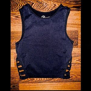 Seamless knit cropped cami with lattice sides